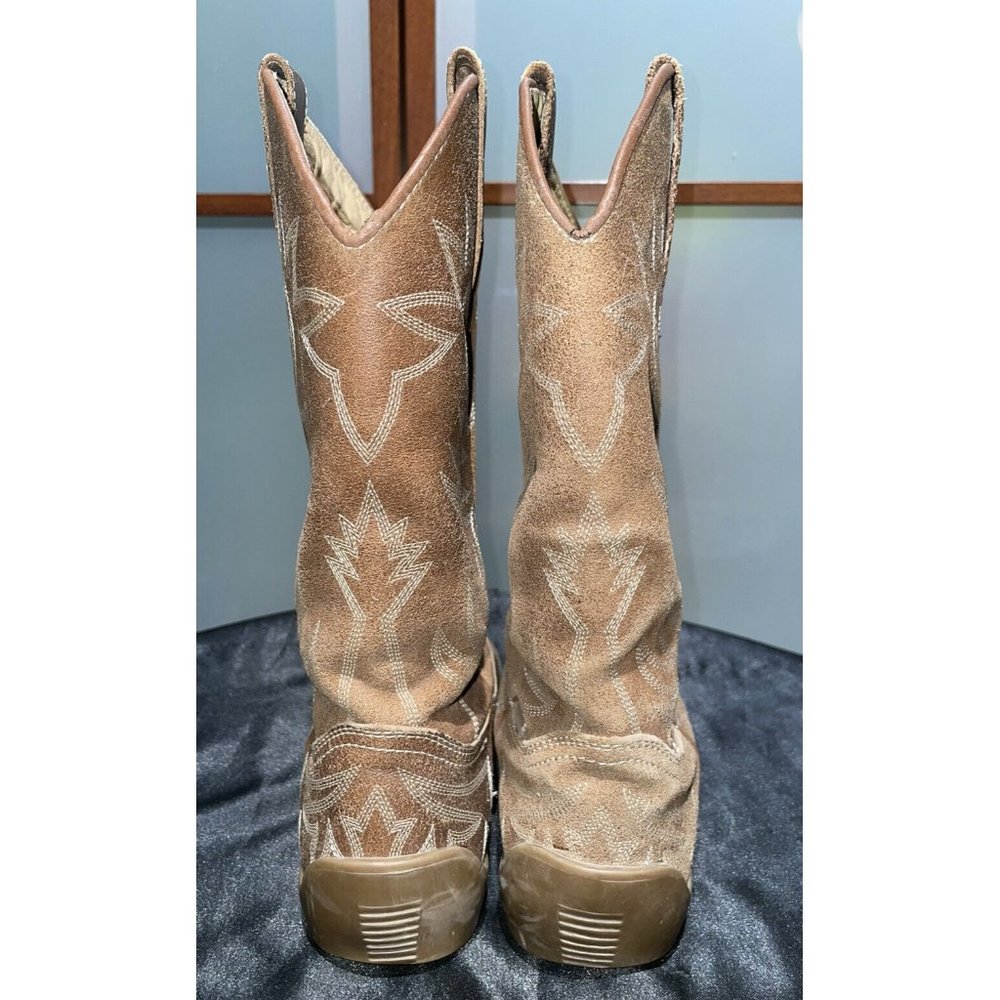 Roper Womens Brown Leather Oil Slip Resistant Rubber Sole Cowboy Boots Size 7.5 - Picture 6 of 11
